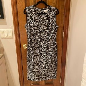 Calvin Klein black and white midi dress size 14